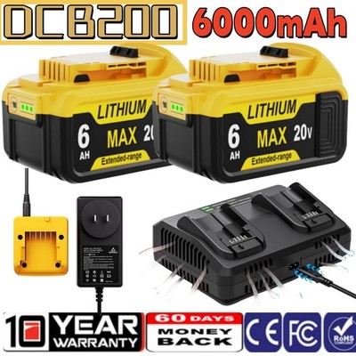 6.0AH 20 Volt Max Battery Li-ion high quality for DeWalt DCB200-2  DCB203