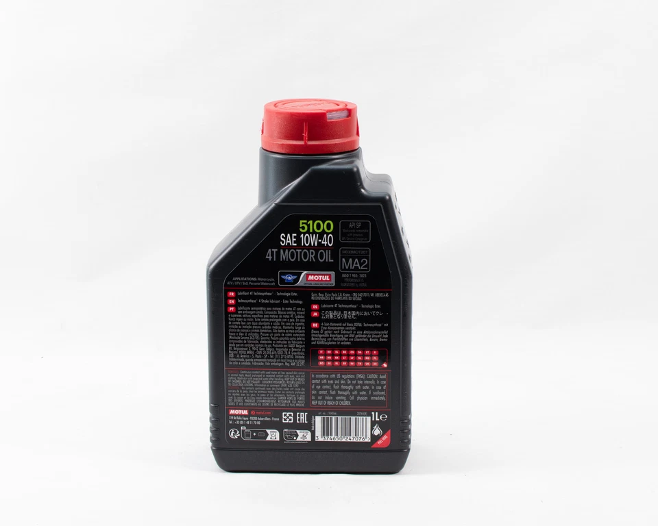Huile Moteur MOTUL 5100 10W40 1 Litre semi-synthèse moto scooter quad 4 temps - Photo 2/2