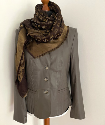 Leder Damen Jacke  Marke Orwell, Grau , Gr. 44 . Absolut neu , ohne Etikett.