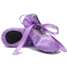 Girls Ballet Shoes Satin Ribbon Tie Dance Shoes for Toddlers  Kids   Soft Sp...