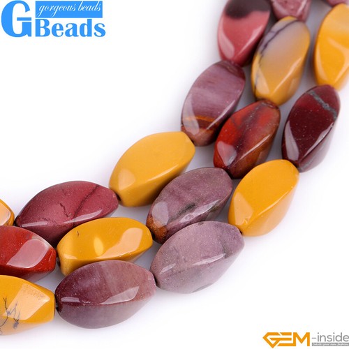 Natural Assorted Stones Twist Beads For Jewelry Making Free Shipping 15" 8X16mm - Picture 31 of 59