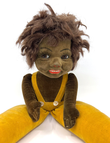 Norah Wellings 1929 ZuZu Doll South Islander Boy Velvet Stuffed Glass Eyes 14in - Picture 5 of 13