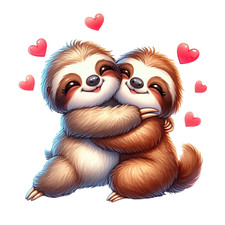 Wall Decal Sticker Sloth, Couple Valentine's Day Wall Sticker 18X18cm Large