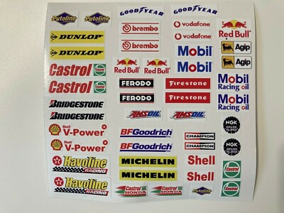 Slotcar Scalextric kleines Modell Racing Barriere Gebäude gemischt Aufkleber x 48