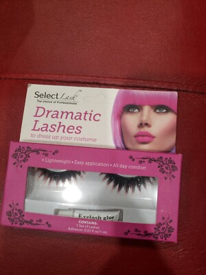 Select Lash Dramatic Sexy Flirty Black & Red Tip Lashes NIB 