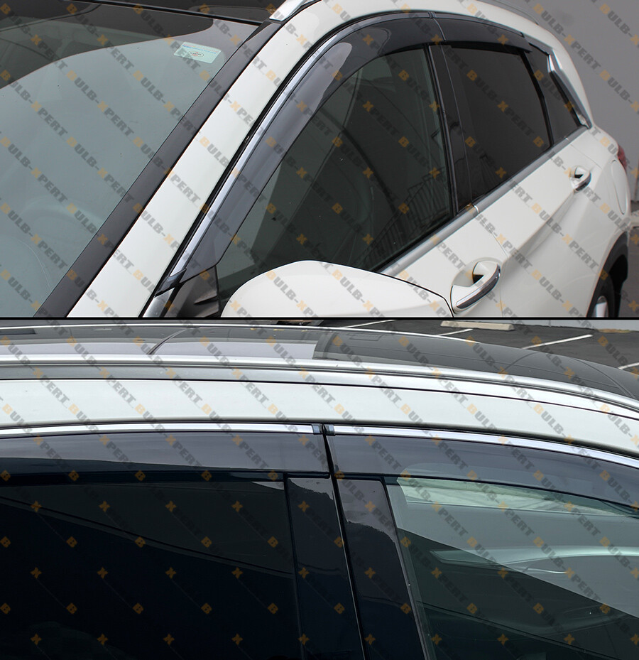 PREMIUM CHROME TRIM WINDOW VISOR RAIN GUARD W/ CLIPS FOR 20192022