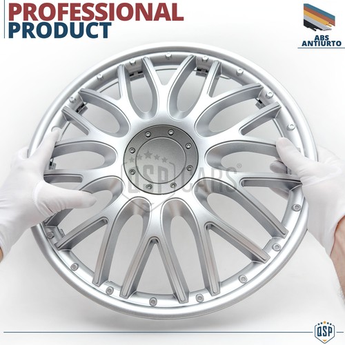 4 Copricerchi per Opel Vivaro A 16'' Coppette Silver 10 Razze a Y MADE in EU - Foto 6 di 13