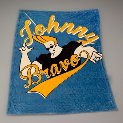 Johnny Bravo Throw Blanket 50x60 Minky Fleece Cartoon Network Silky Soft New