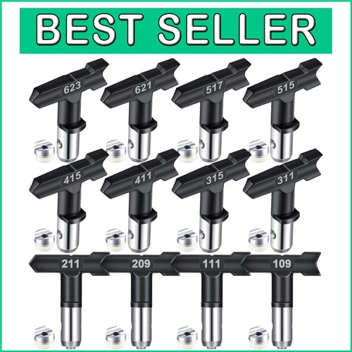High-Quality 12 Size Spray Tip Kit for Airless Sprayers - Easy Install Nozzles