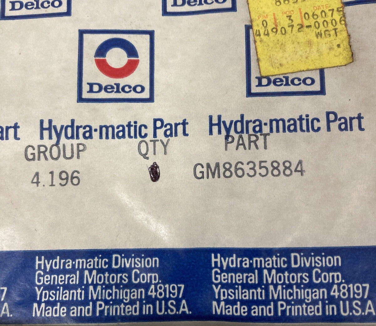 NEW GENUINE ACDELCO/GM 8635884 GASKET, TRANSMISSION OIL PAN GR 