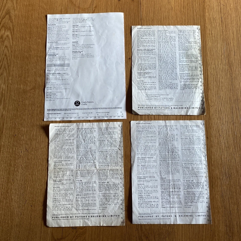 Patons Wool Patterns Vintage X 4 - Image 2 of 2