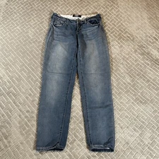 Rewash Womens 1 Denim Jeans Blue Soft Stretch Boyfriend Tapered Leg Lightweight