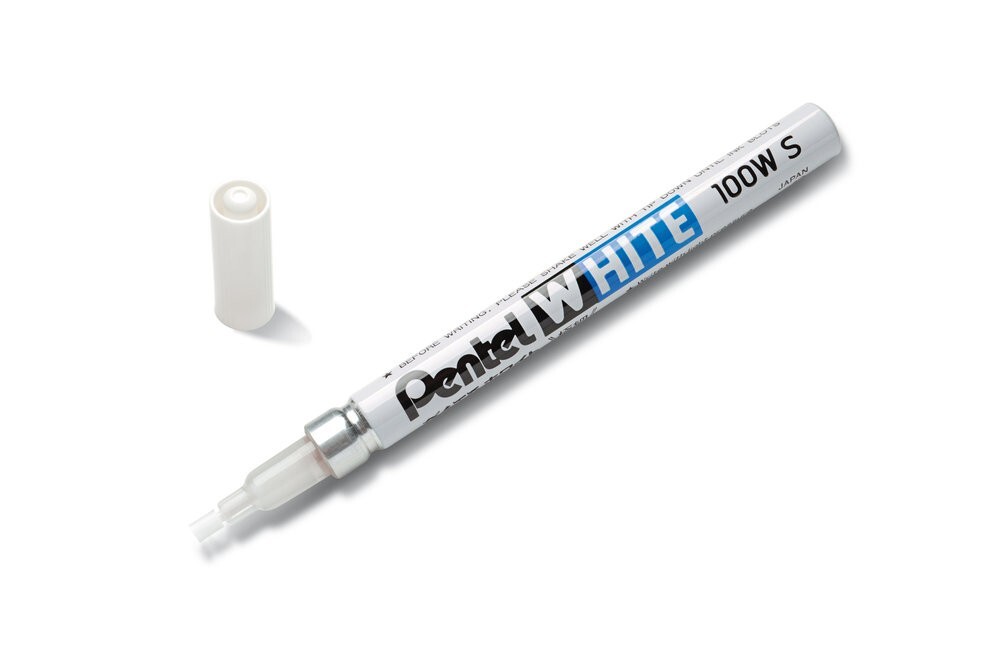 Pentel White Permanent Marker 2.0mm Fine Bullet Tip X100WS (Single Pen)