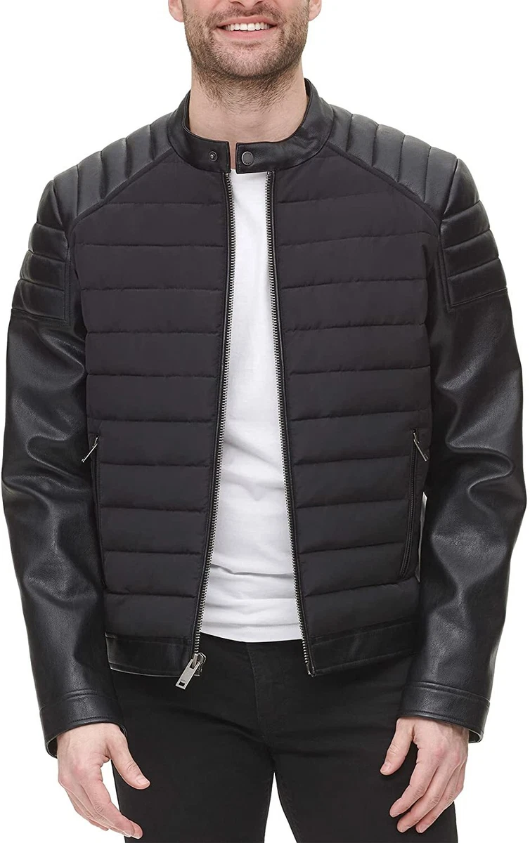 Dkny quilted shop leather jacket