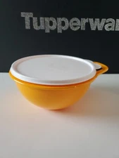 Tupperware Thatsa Bowl Mini 6 Cup Mixing Container Mango Orange White Seal !