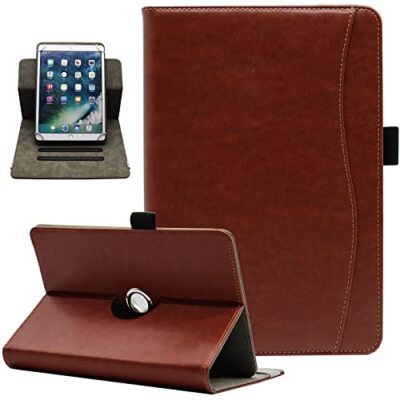 Universal 10 10.1 Inch Android Tablet Case, Dluggs 360 Degree 001 Brown