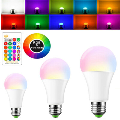 110V 220V E27 RGB LED Bulb Lights 5W 10W 15W RGBW 16 Colors Changing Party Disco