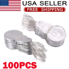 100pcs Metal Wire Needle Threader Silver Hand Sewing Stitch Insertion Tool 1.7"