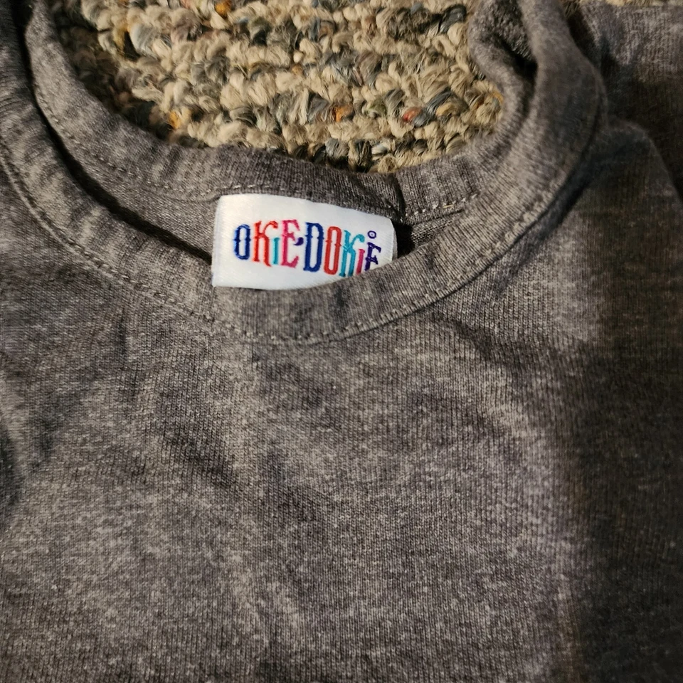 Vestido Okie Dokie Niñas Pequeñas Sin Mangas Línea A Bordado Flores Talla 4 Gris Foto 2 de 4