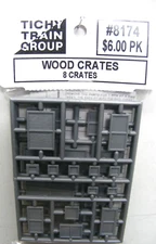 Tichy Group #8174 WOOD CRATES (8 Pieces) For Freight Platform HO Scale