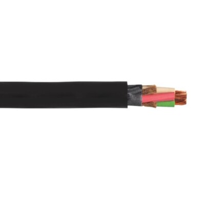 100' 4/5 Type W Copper Heavy Duty Portable Power Cable Black 2000V