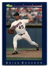 Brian Bohanon 1992 Classic Baseball #185 Texas Rangers
