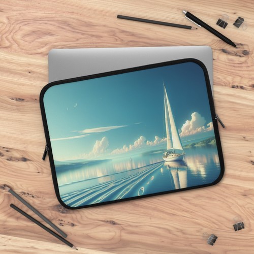 Serene Sailboat Laptop Sleeve | Coastal Vibes, Gift for Travelers, Watercolor - 第 12/13 張圖片