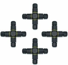 4x IP68 Waterproof Junction Box Outdoor Cable Connector 4Pole 4Way 2 Pin/3 2Pin