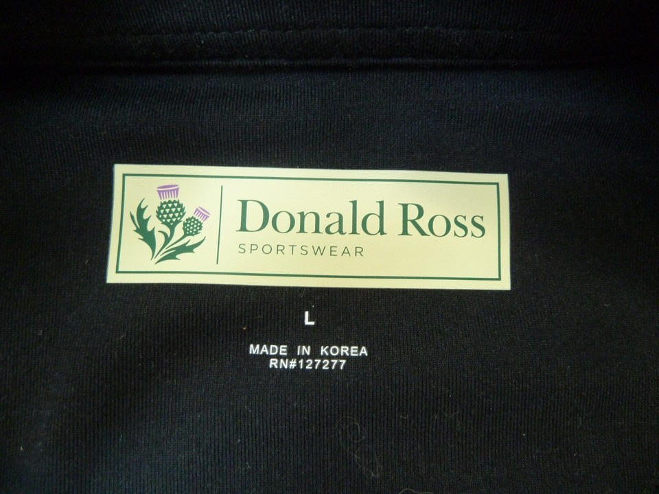 Donald Ross Sweater Mens LARGE Black Quarter Zip Performance Pullover Golf eBay