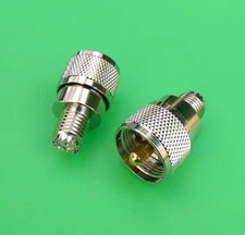 (2 PCS) Mini UHF Female to UHF Male PL259 Connector - USA Seller