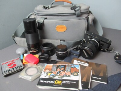 Olympus 35 MM Camera w/CF Macro Tamron Lens Attached Plus 2 More f4 lm