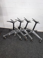 Set of 4 Herman Miller Eames Contract Aluminum Bases Shell Chair Rolling Casters