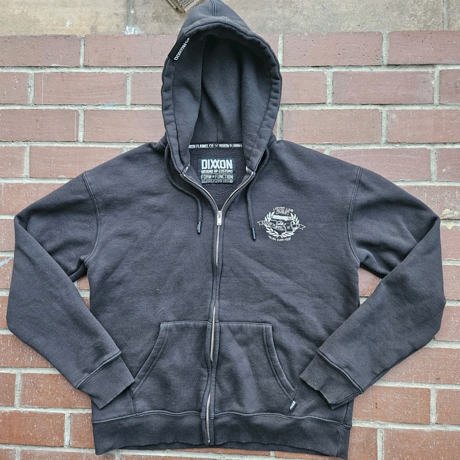 Dixxon Flannel Co Ground Up Customs Ladies Who Shoot Full Zip Hoodies Womens M