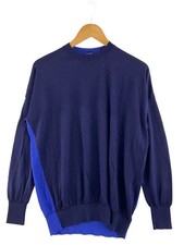 LOEWE Bicolor Knit Sweater Lightweight H3109240CO S Blue