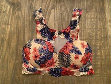 Lace Bralette Bra PINK Victoria's Secret VS Multi-Color Padded Floral XS