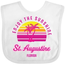 Inktastic Summer Enjoy The Sunshine St. Augustine Florida In Pink Baby Bib Ocean
