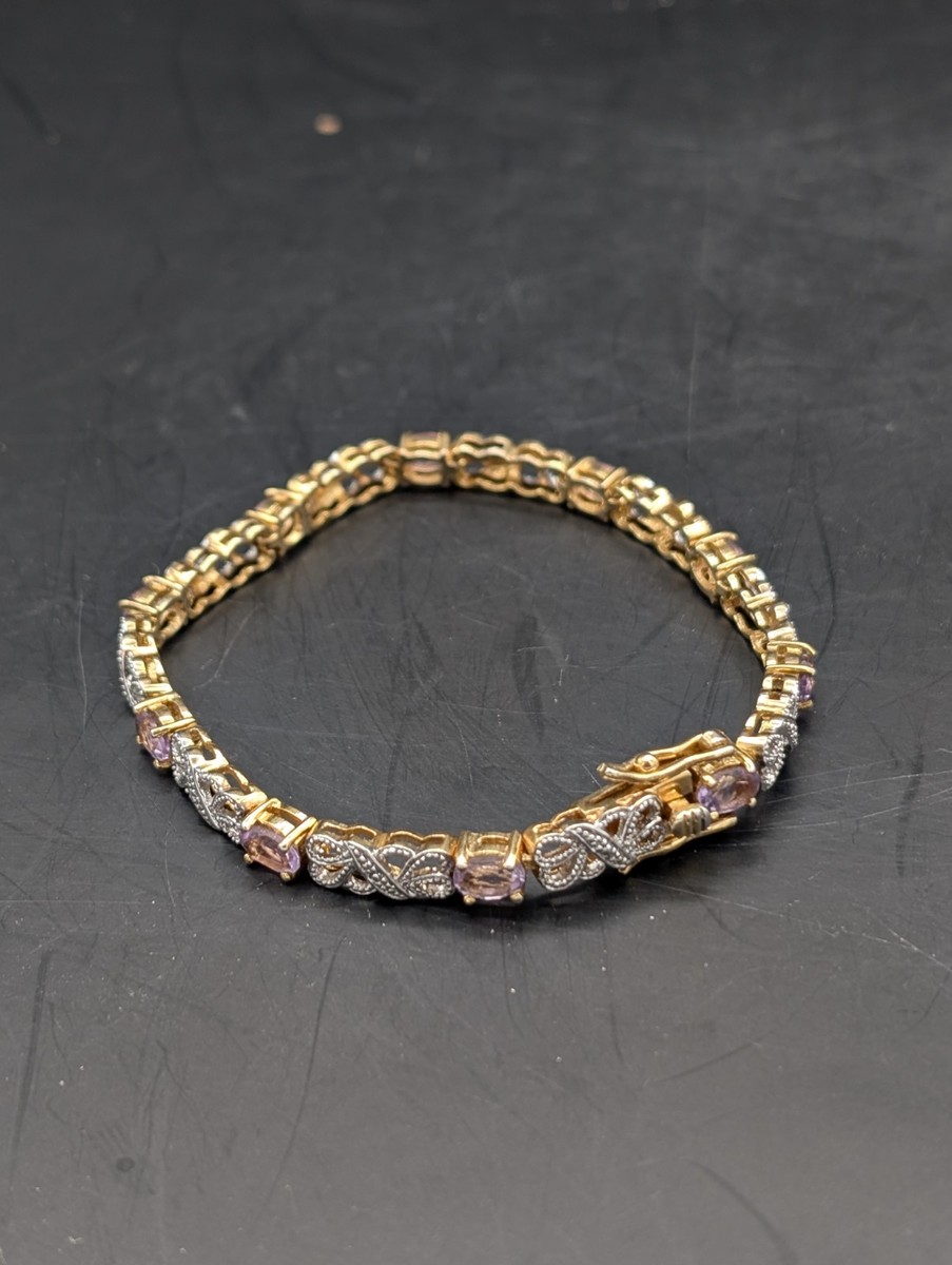 Han 925 Thai Sterling Silver Lavender Topaz 7.5