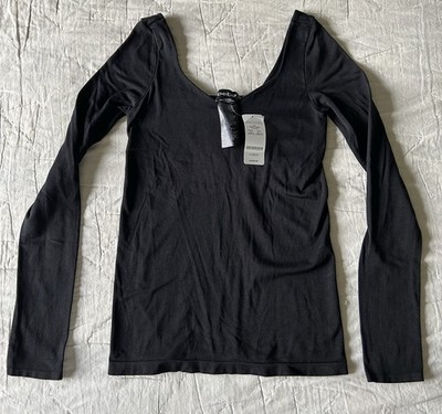 ◆♡bebe♡◆ bebe Black Sweetheart Neck Long Sleeve Pullover Women's Top M/L | eBay