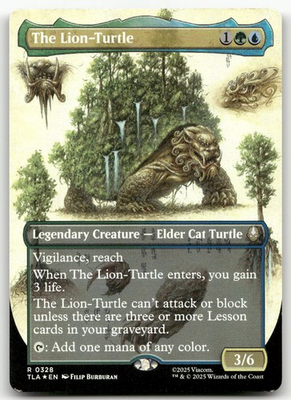 #ad The Lion Turtle Borderless #328 Foil NM TLA Magic MTG $3.29