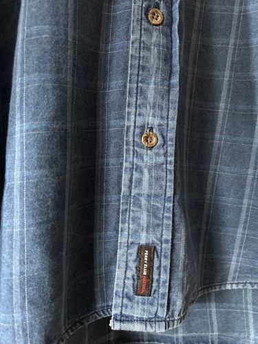 De colección Perry Ellis America Cuadros Abotonados Azul XL - Imagen 4 de 7