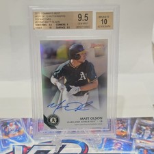 2015 Bowman's Best Of 2015 AUTO #B15-MO REFRACTORS- Matt Olson - BGS 9.5 AUTO 10