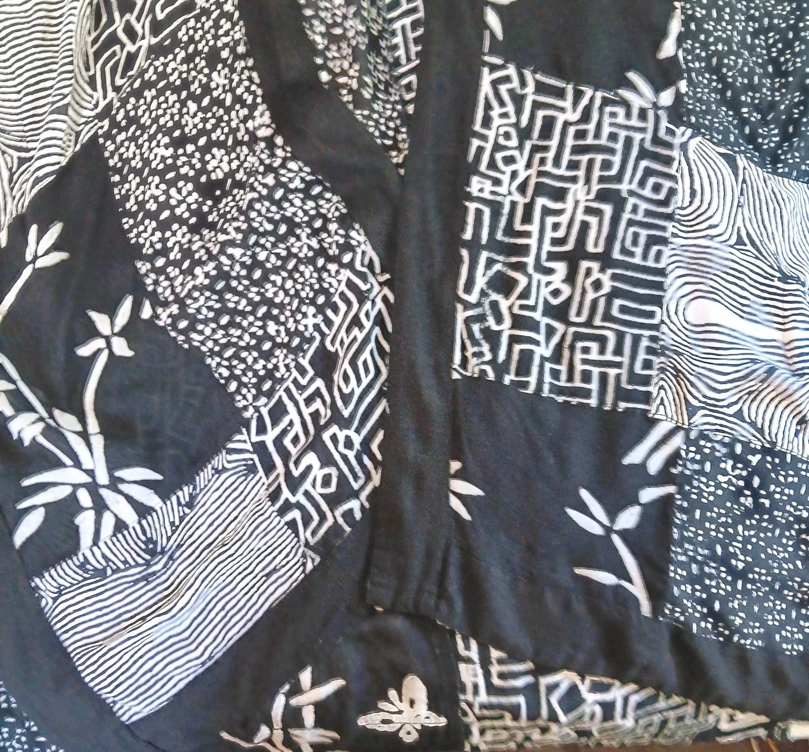 Soft Surroundings Black & White  Patchwork Kimono… - image 8