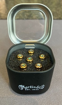 Martin APP0014 Luxe Liquid Metal Bridge Pin Set - Gold w/ Paua Abalone