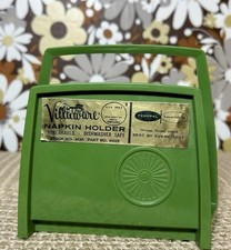 Vintage Villaware Avocado Green NOS napkin Letter Holder Plastic Mid Century