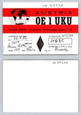 Ham Radio QSL QSO Postcard OE1UKU, Wien, Vienna, Austria