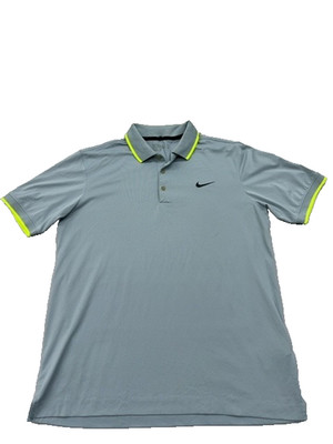 Nike Herren Golf Polo Grau Dri-FIT Größe M Kurzarm
