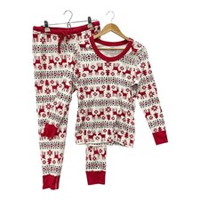 Hanna Andersson Women's Large Christmas Reindeer Organic Cotton Pajama Set