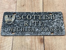 Wichita Kansas License Plate Tag Scottish Rite Hot Rod Car Club Chevelle Camaro