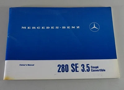 Manual De Instrucciones Mercedes-Benz W111 280 SE 3,5 Cabrio Y Coupé 1970 - Imagen 1 de 4