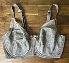 Women's Wacoal Bra Size 32DD Underwire Beige Taupe Lace RN 20421